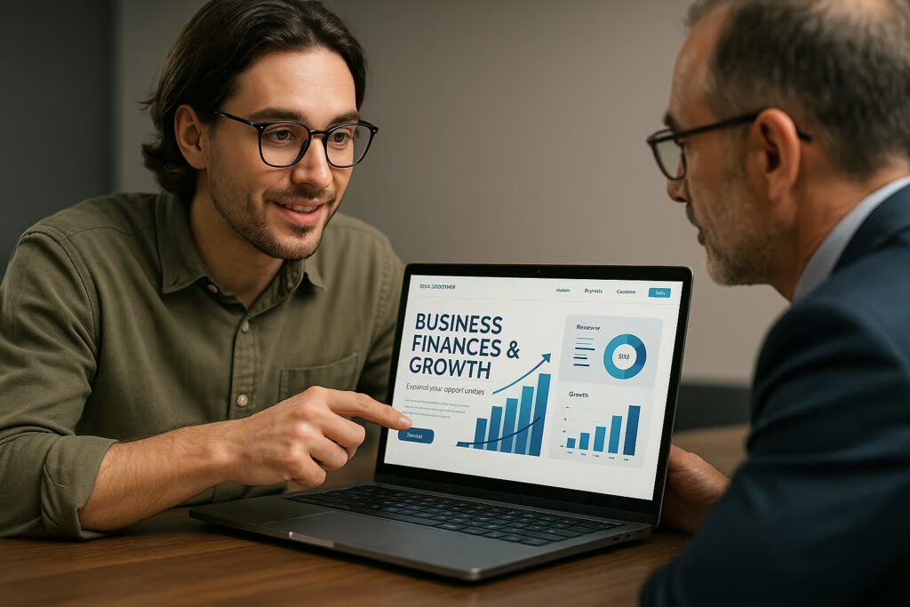 Geschäftspräsentation mit Finanzdiagrammen mit dem steuerberater