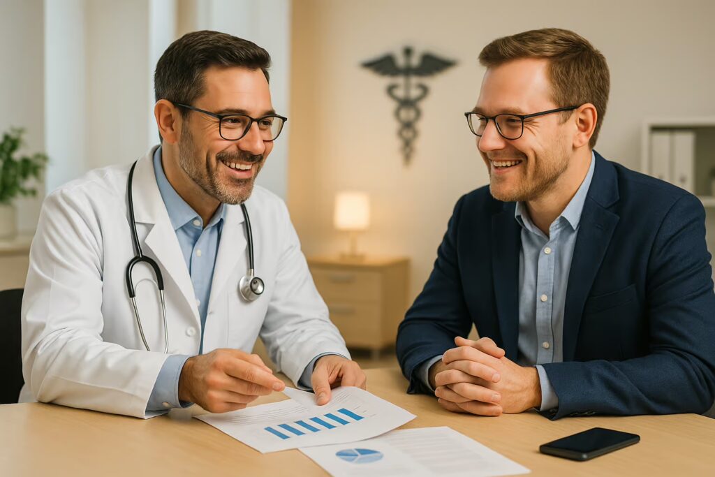 steuerberater-fuer-Mediziner sitzen zusammen